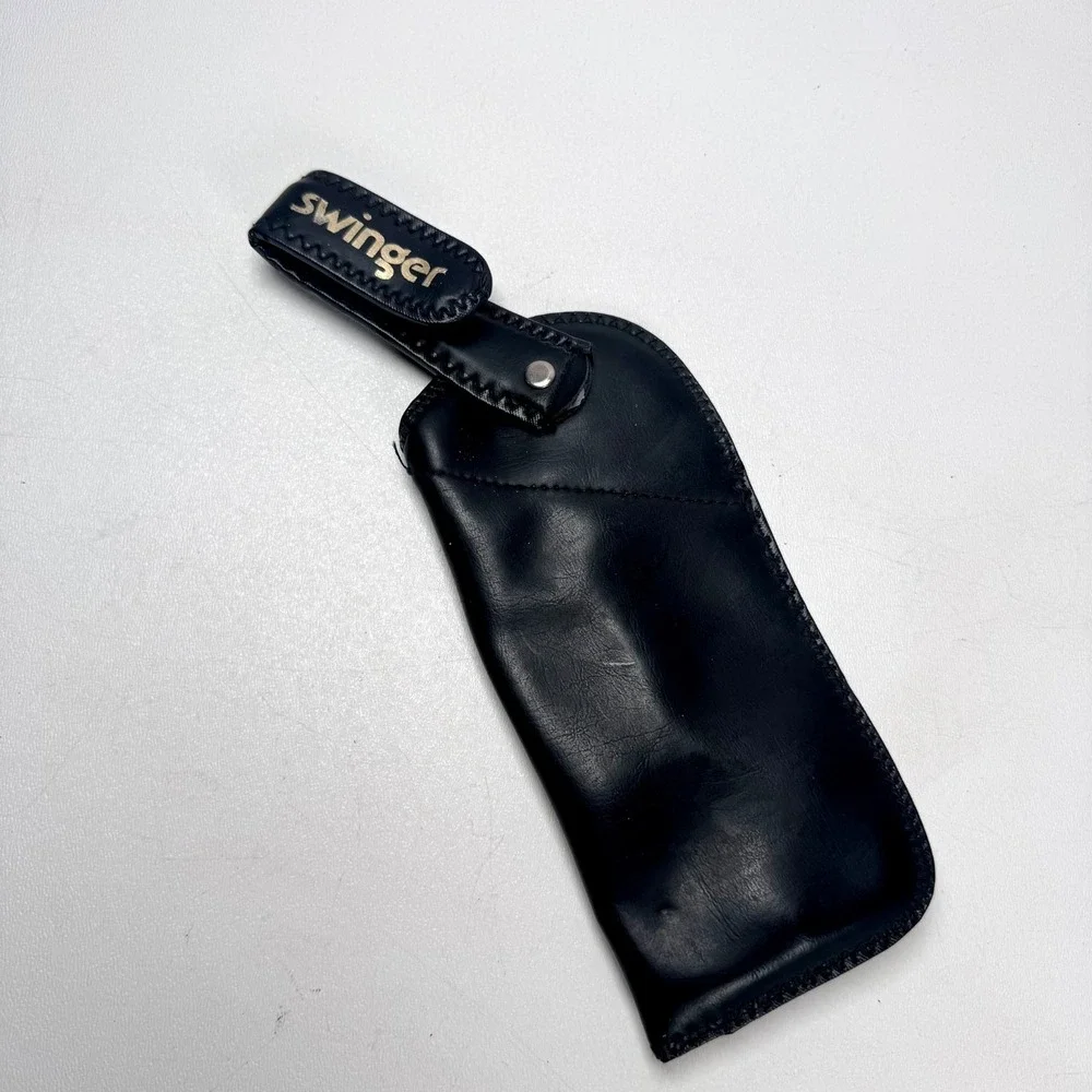 Vintage Swinger Leather Eyeglass Glasses Case Holder Belt Loop Clip Black Swivel